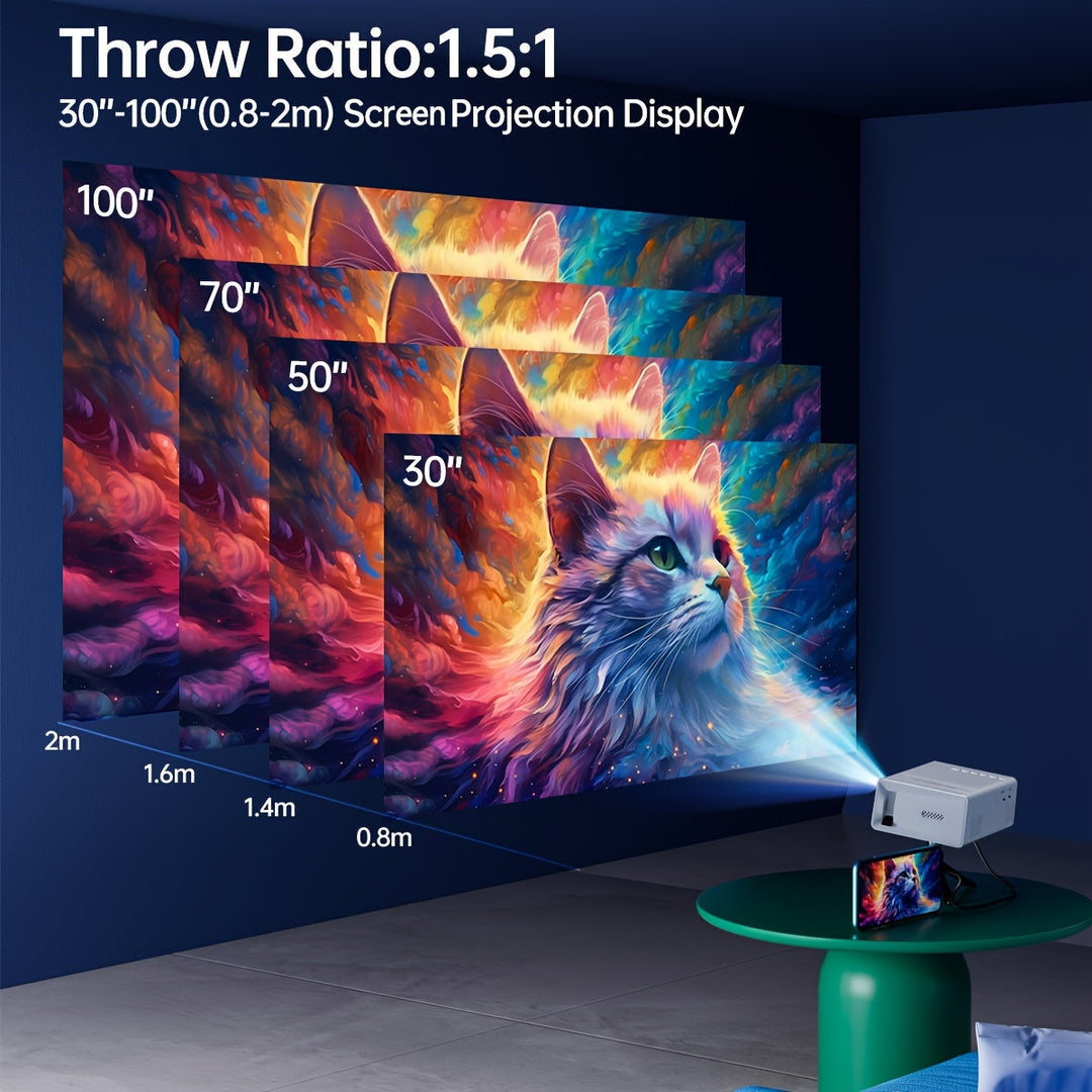 Mini Ultra-Bright Projector 3000 Lumens – Portable, HDTV &amp; USB, Ideal for Home &amp; Outdoor Cinema!