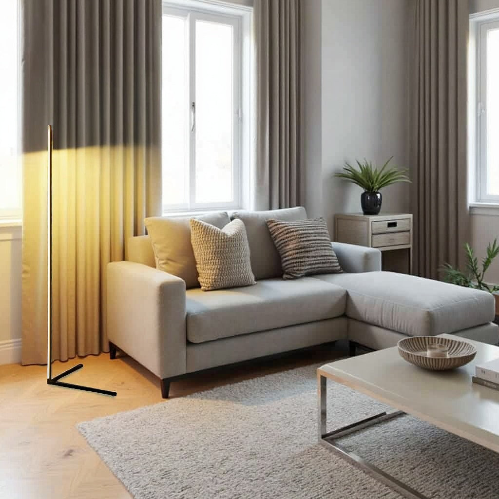 Minimalist LED Floor Lamp with Dimmable Light Modes and Modern Linear Design