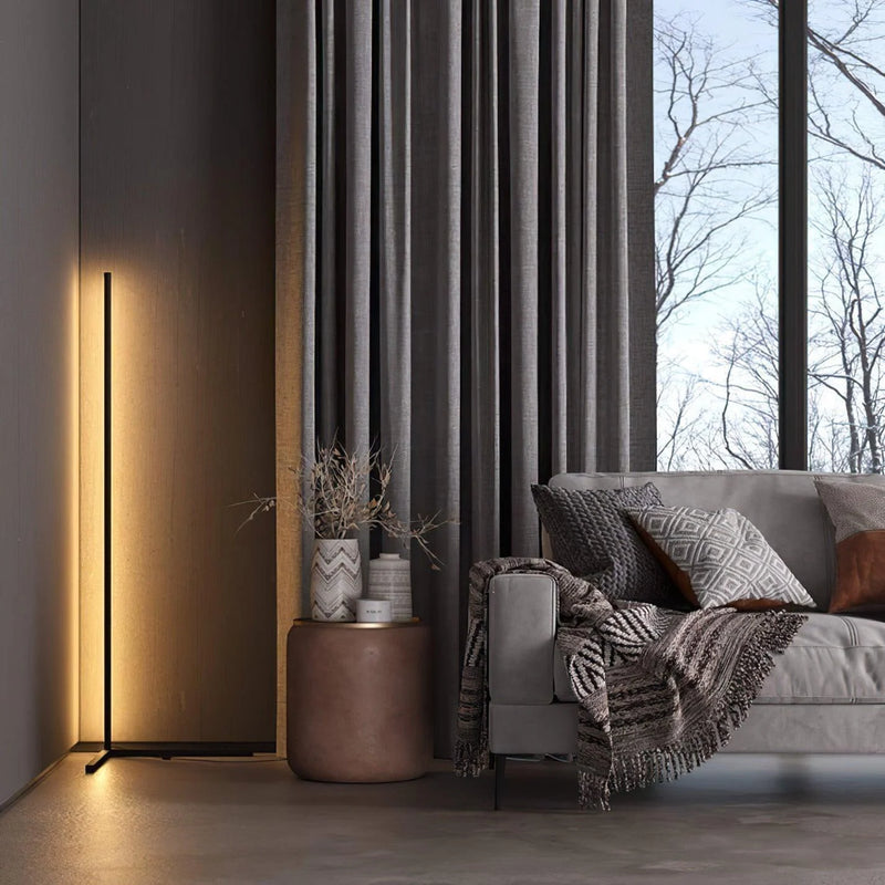 Minimalist LED Floor Lamp with Dimmable Light Modes and Modern Linear Design