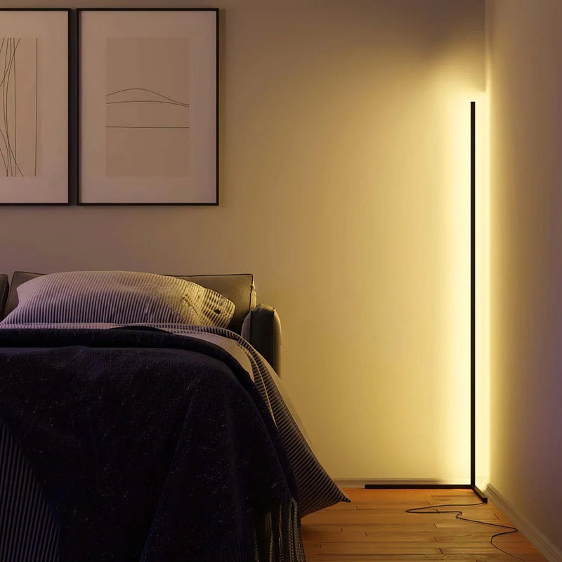 Minimalist LED Floor Lamp with Dimmable Light Modes and Modern Linear Design