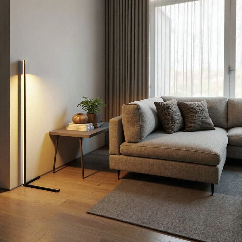 Minimalist LED Floor Lamp with Dimmable Light Modes and Modern Linear Design