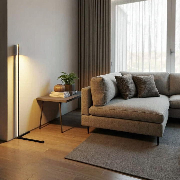 Minimalist LED Floor Lamp with Dimmable Light Modes and Modern Linear Design