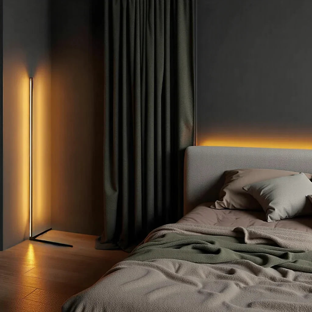 Minimalist LED Floor Lamp with Dimmable Light Modes and Modern Linear Design