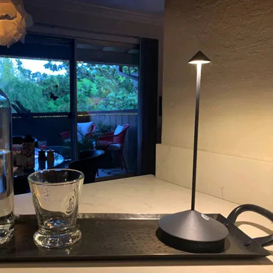 Minimalist LED Table Lamp - Waterproof &amp; Dimmable Cordless Lighting