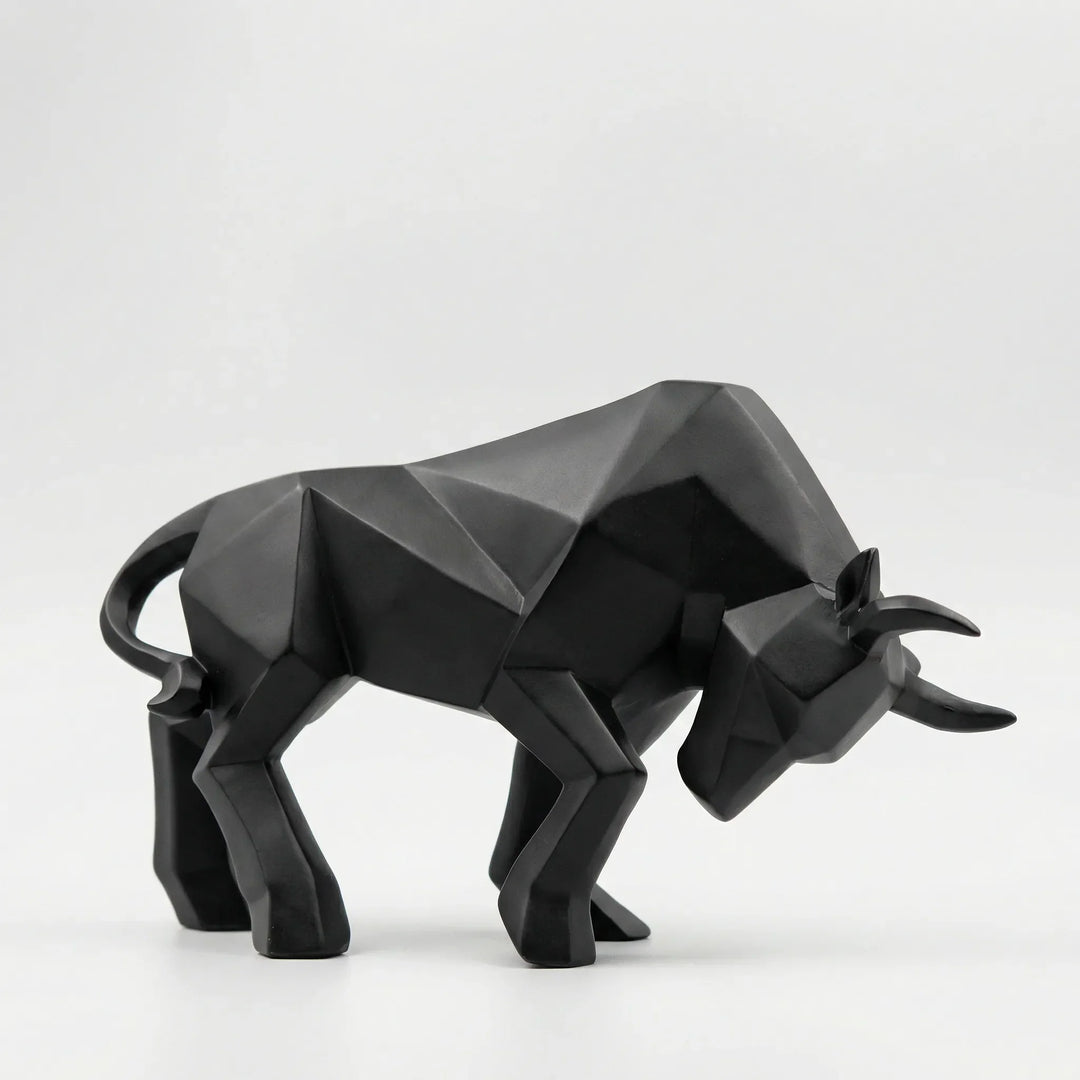 Modern Geometric Bull Sculpture