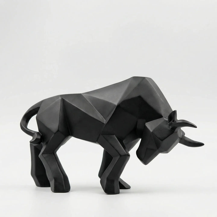 Modern Geometric Bull Sculpture