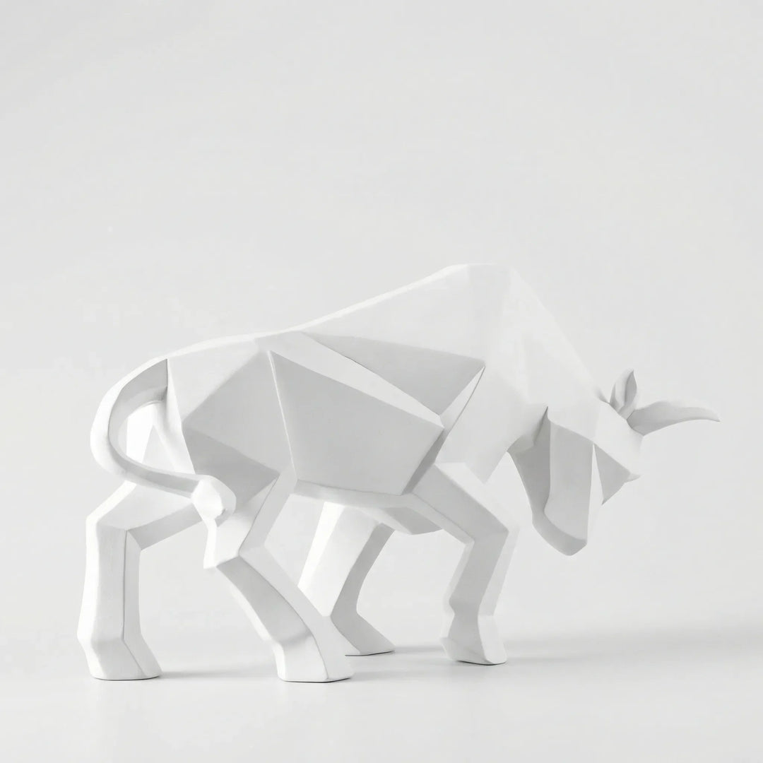 Modern Geometric Bull Sculpture