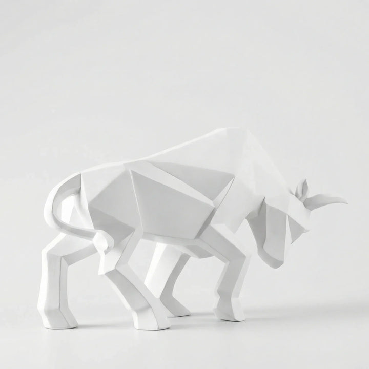 Modern Geometric Bull Sculpture