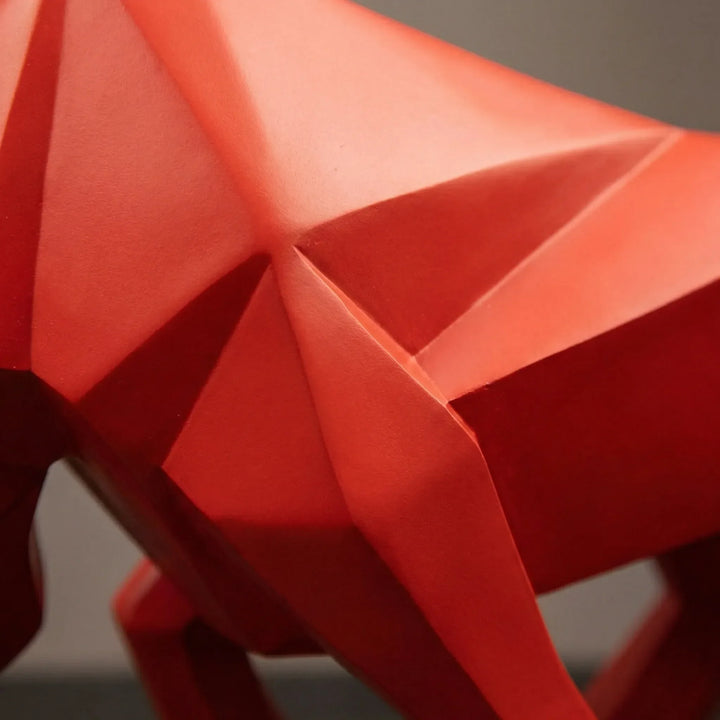 Modern Geometric Bull Sculpture