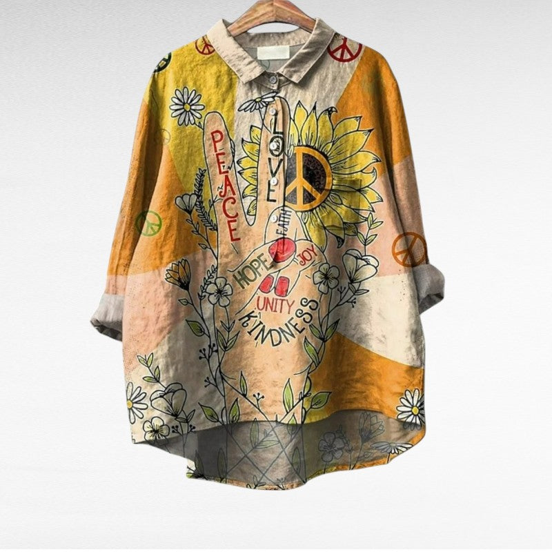 Modern Hippie Boho Collared Blouse