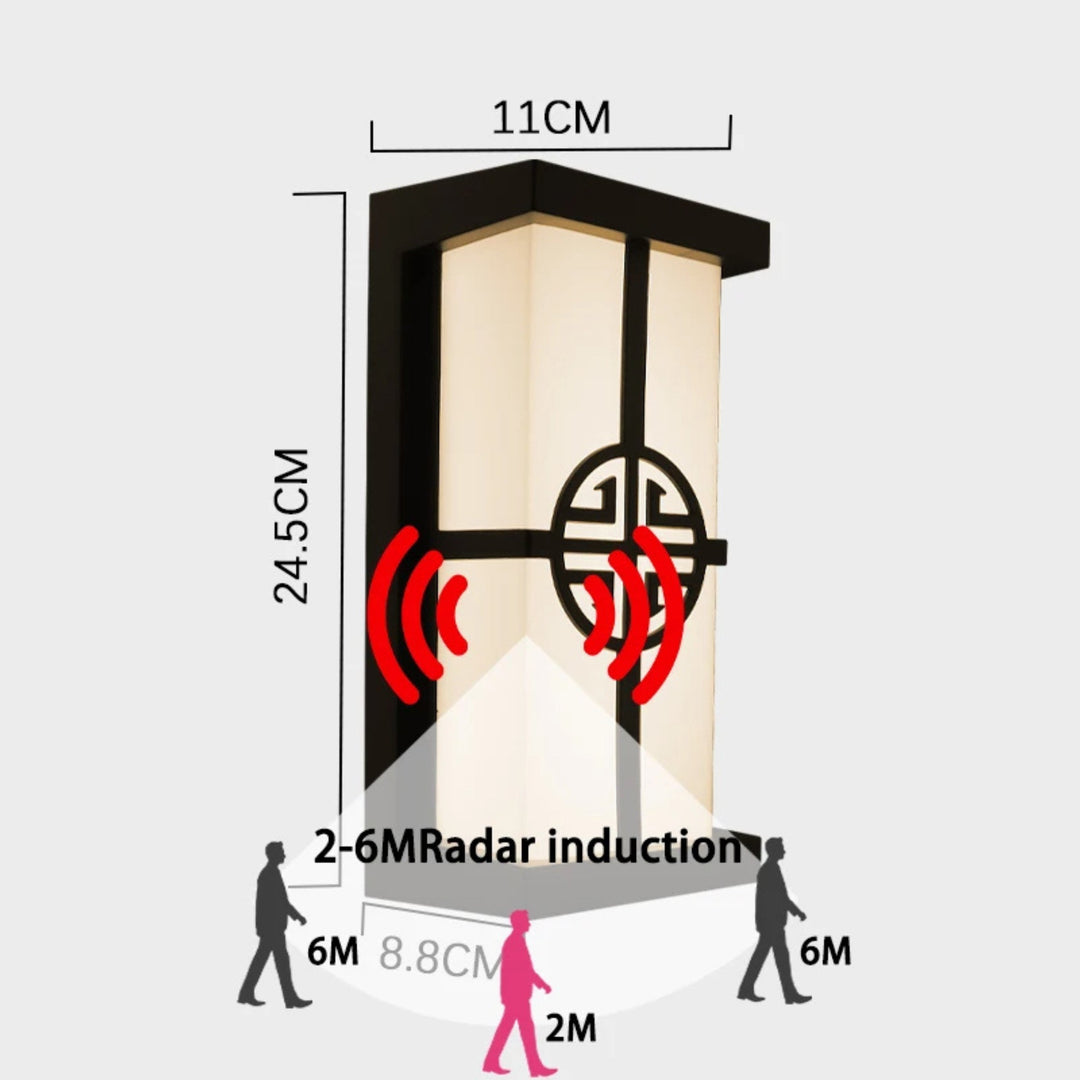 Modern LED Outdoor Wall Light with IP65 Waterproof Rating and Radar Motion Sensor