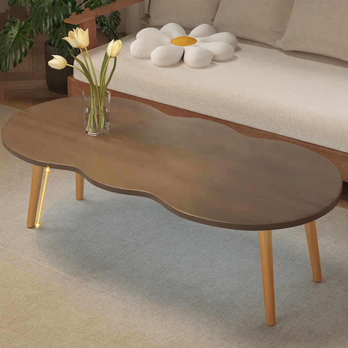 Modern Minimalist Cloud-Shaped Oval Pine Wood and MDF Living Room Coffee Table - 1 or 2 Tier