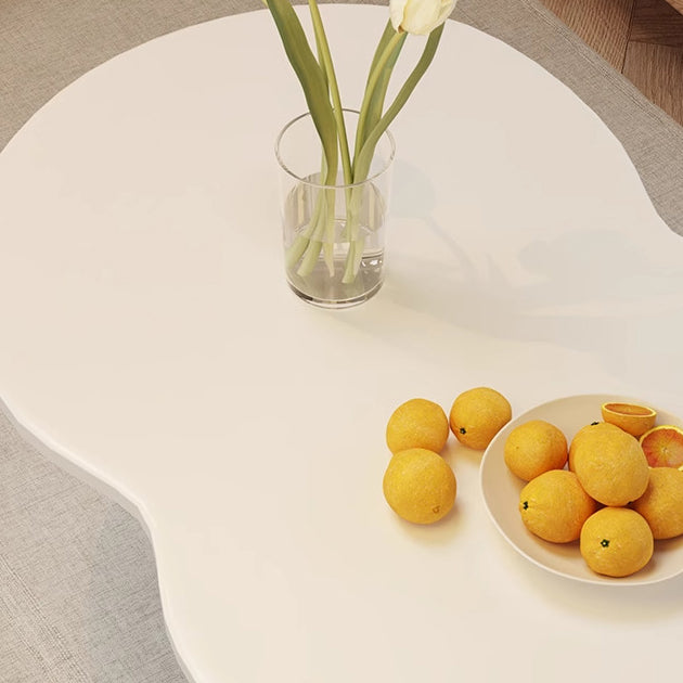 Modern Minimalist Cloud-Shaped Oval Pine Wood and MDF Living Room Coffee Table - 1 or 2 Tier