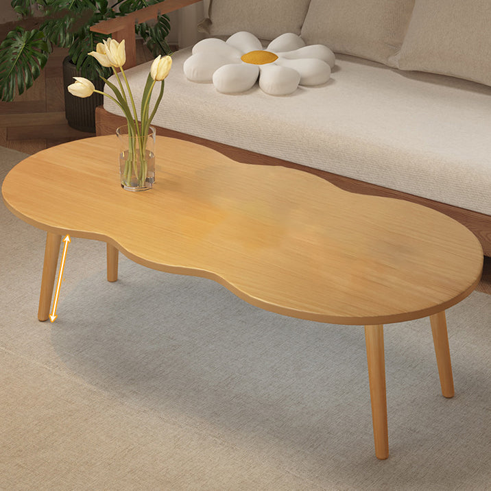 Modern Minimalist Cloud-Shaped Oval Pine Wood and MDF Living Room Coffee Table - 1 or 2 Tier