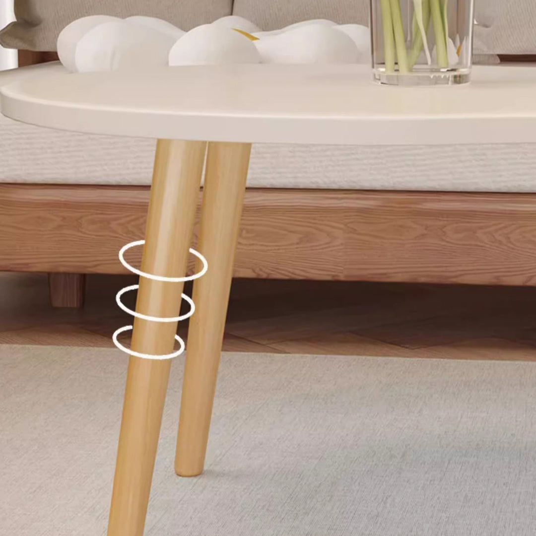 Modern Minimalist Cloud-Shaped Oval Pine Wood and MDF Living Room Coffee Table - 1 or 2 Tier