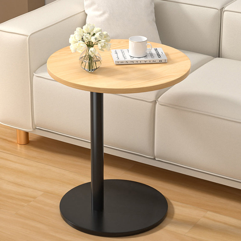 Modern Minimalist Round MDF and Stainless Steel Mobile Side Table for Living Room and Bedroom