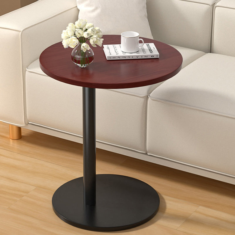 Modern Minimalist Round MDF and Stainless Steel Mobile Side Table for Living Room and Bedroom