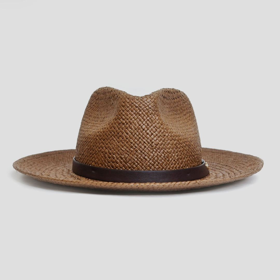 Modern Minimalist Straw Fedora Hat – Coffee