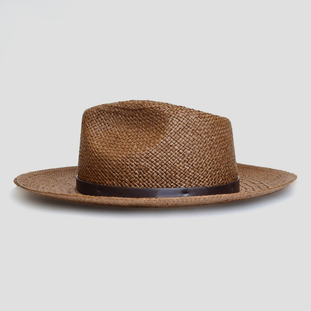 Modern Minimalist Straw Fedora Hat – Coffee