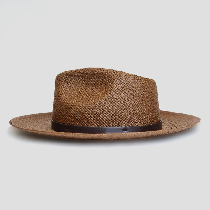 Modern Minimalist Straw Fedora Hat – Coffee