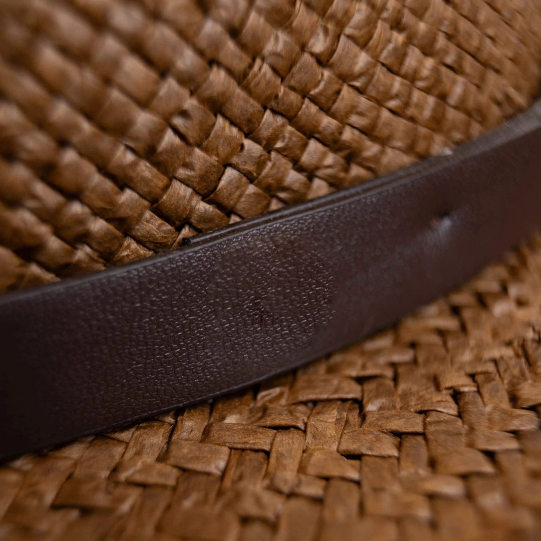 Modern Minimalist Straw Fedora Hat – Coffee