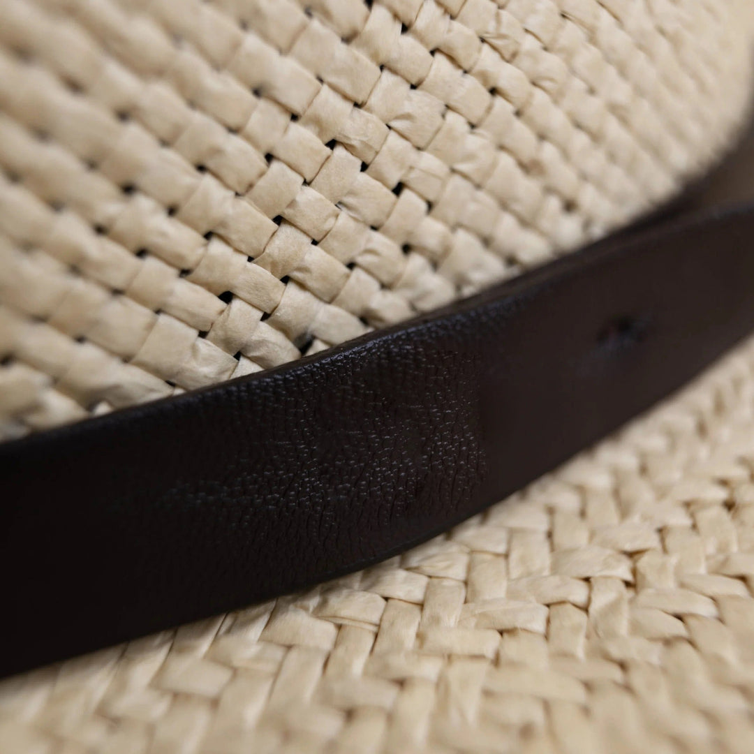 Modern Minimalist Straw Fedora Hat – Coffee