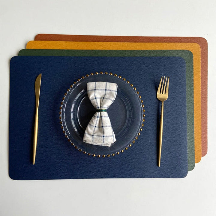 Modern Rectangle Waterproof PU Leather Placemats