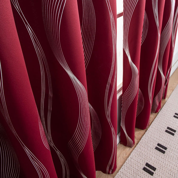 Modern Wave Pattern Blackout Curtain