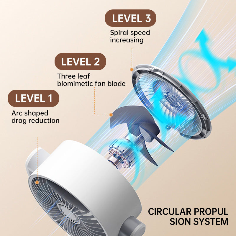 Motor Stand Fan, 20 dB Very Quiet Fan, 30 m Throw Distance, 2465 m³/h Air Volume, Fan with Remote Control &amp; Cooling | Niki