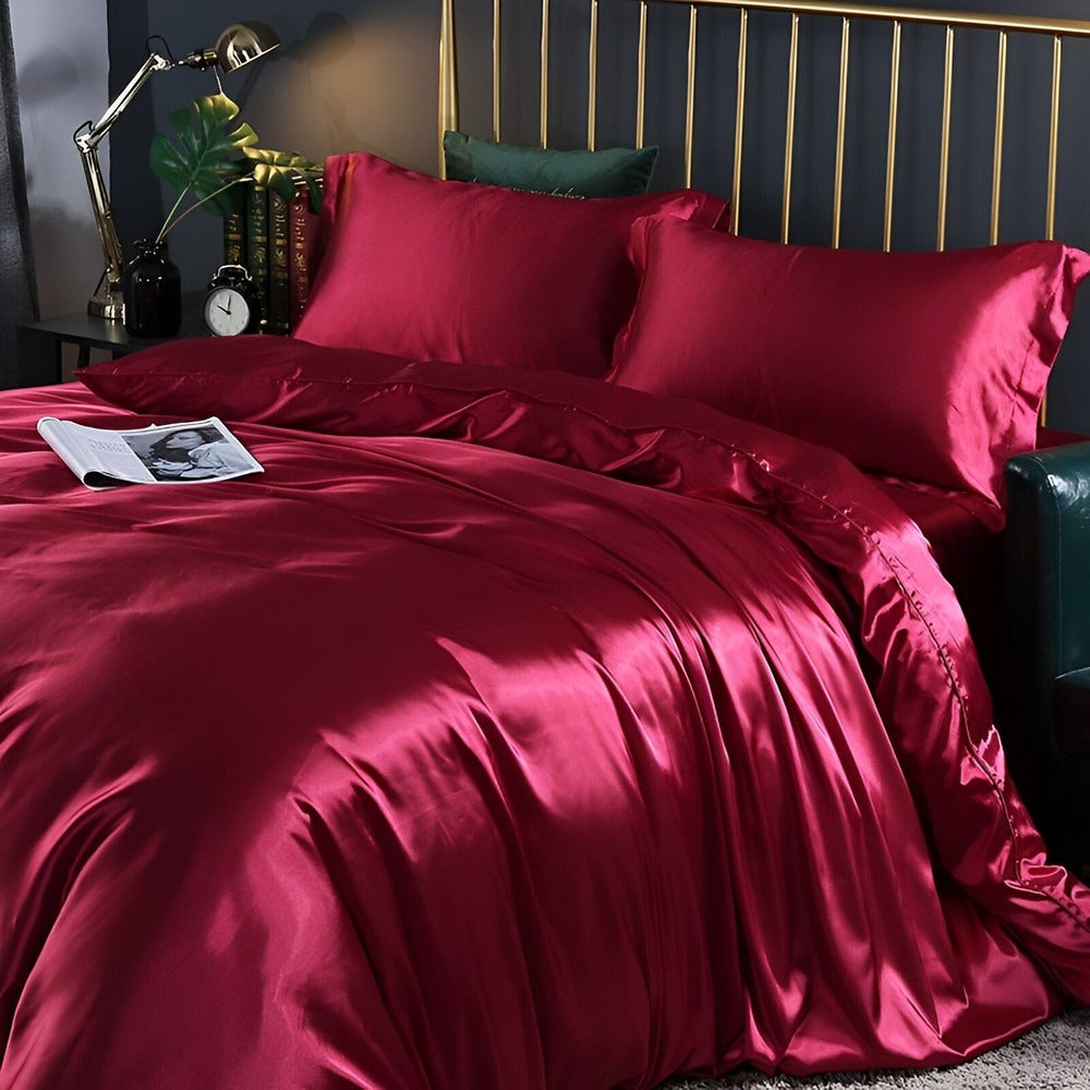 Mulberry Silk Duvet Cover Set with 2 Pillowcases