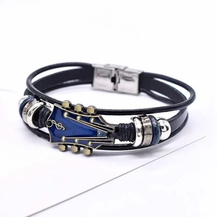 MUSIKSTRUM – Leather Bracelet with Guitar-Inspired Design