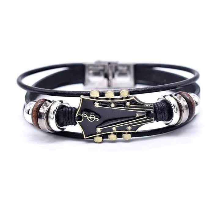 MUSIKSTRUM – Leather Bracelet with Guitar-Inspired Design