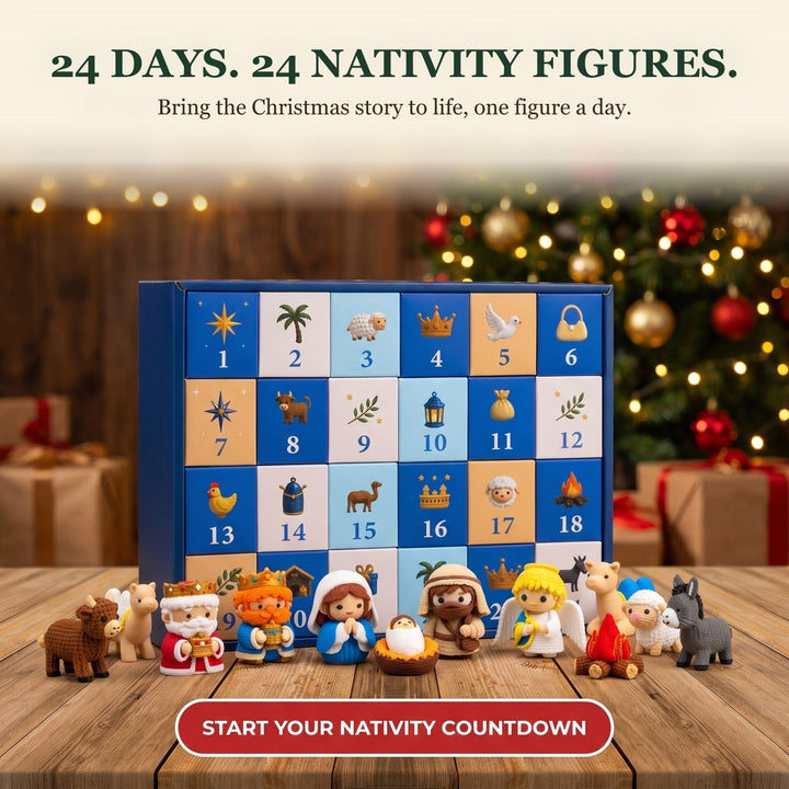 24-Day Nativity Advent Calendar with 3D Printed Figures for Kids