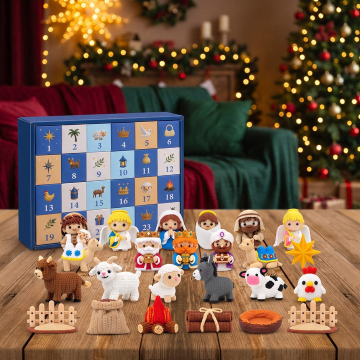 24-Day Nativity Advent Calendar with 3D Printed Figures for Kids
