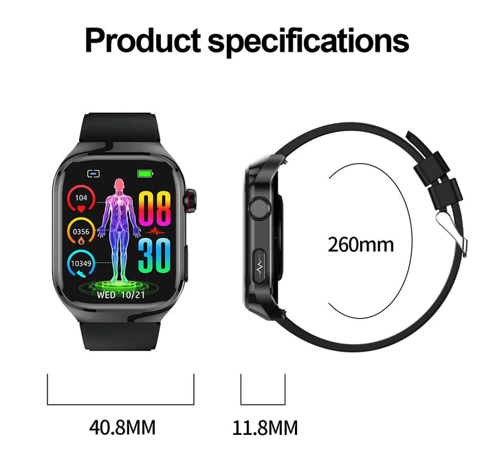 NexaPulse Watch Blood Sugar, ECG, Uric Acid, Bluetooth