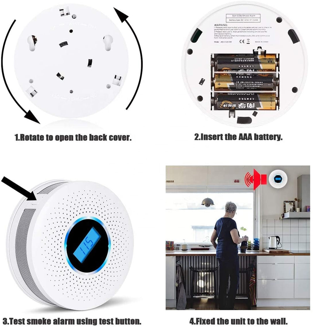 Niki | 2-in-1 Smoke & CO Detector Alarm with Digital Display