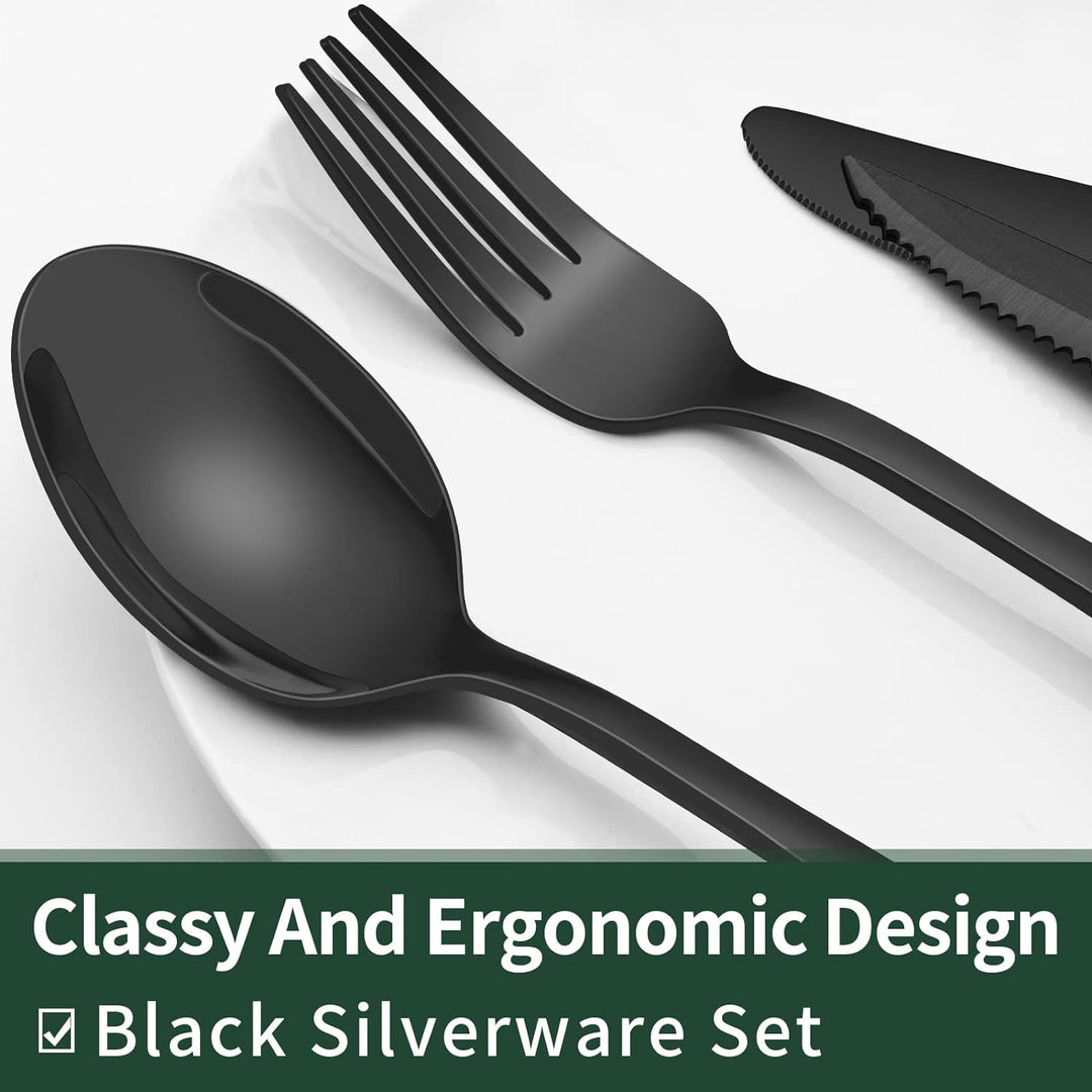 Niki | 24-Piece Cutlery Set | Stainless Steel | Black Design