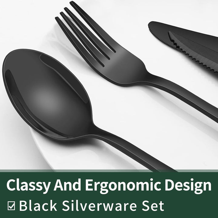 Niki | 24-Piece Cutlery Set | Stainless Steel | Black Design