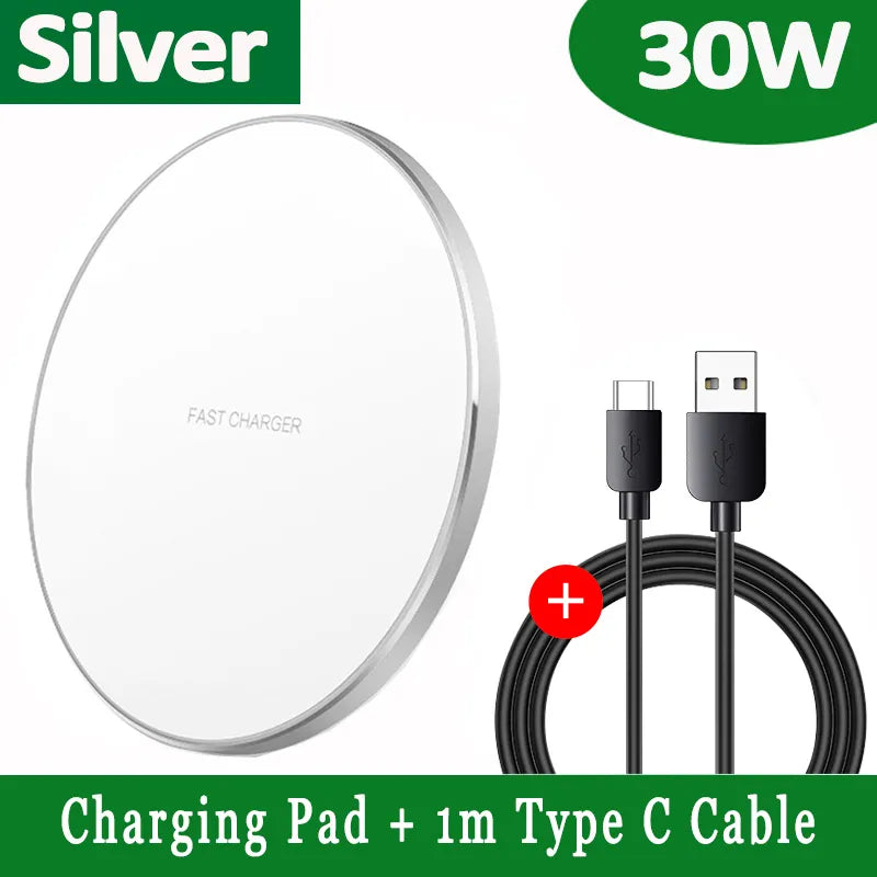 Niki | 30W Fast Wireless Charging Pad | Premium USB C MagSafe Charger for Apple iPhone, Samsung &amp; Android - Fast Wireless Charging Pad