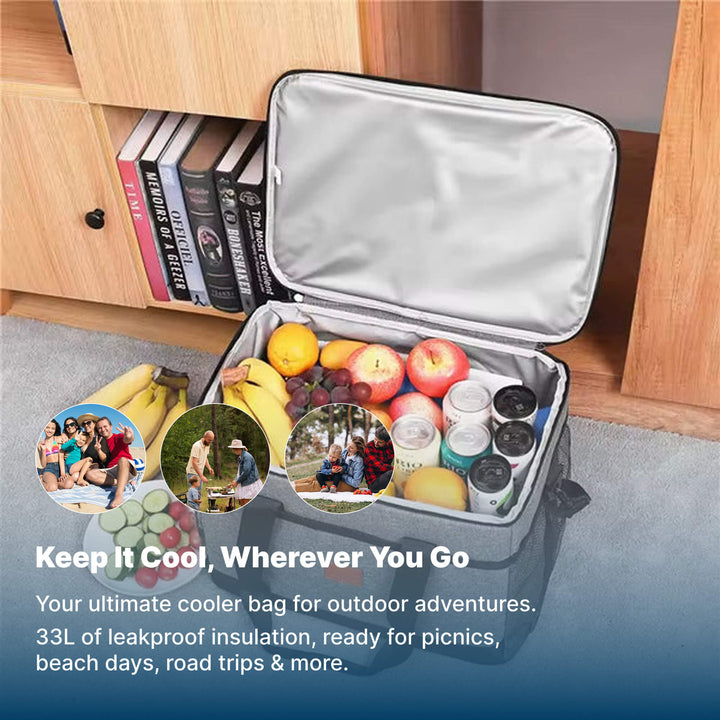 Niki | 33L Waterproof Cooler Bag | Insulated, Spacious &amp; Ideal for Picnics, Beach Days, Hiking and Outdoor Activities