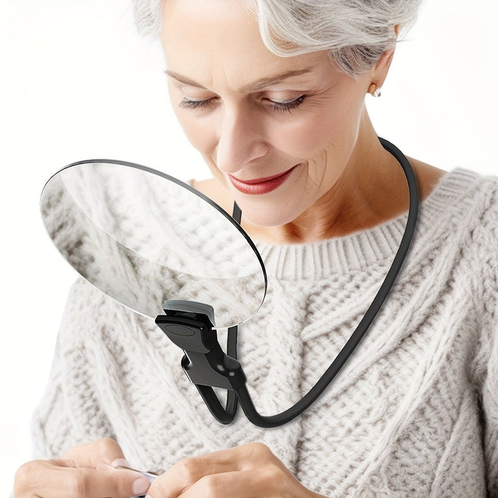 Niki | 5X Magnifying Glass Pro – Hands-Free Adjustable Neck Loupe for Seniors and Visually Impaired Individuals – Perfect for Reading, Sewing, Crafts, and Inspection