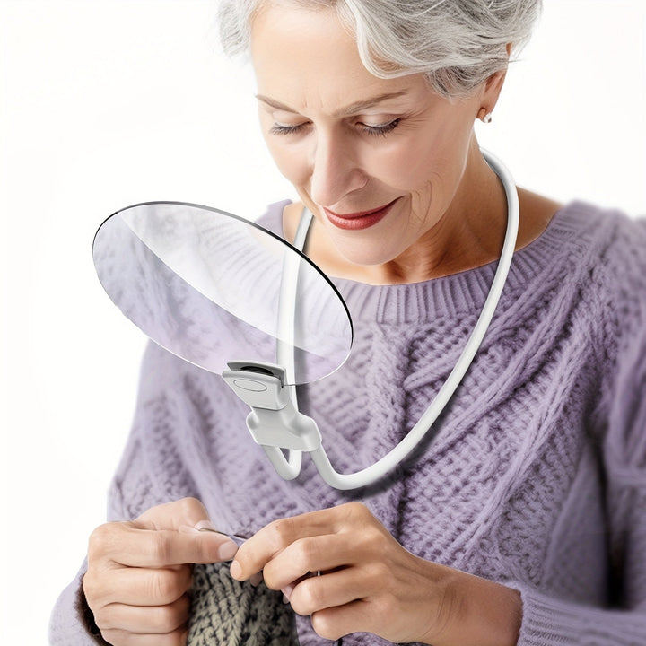 Niki | 5X Magnifying Glass Pro – Hands-Free Adjustable Neck Loupe for Seniors and Visually Impaired Individuals – Perfect for Reading, Sewing, Crafts, and Inspection