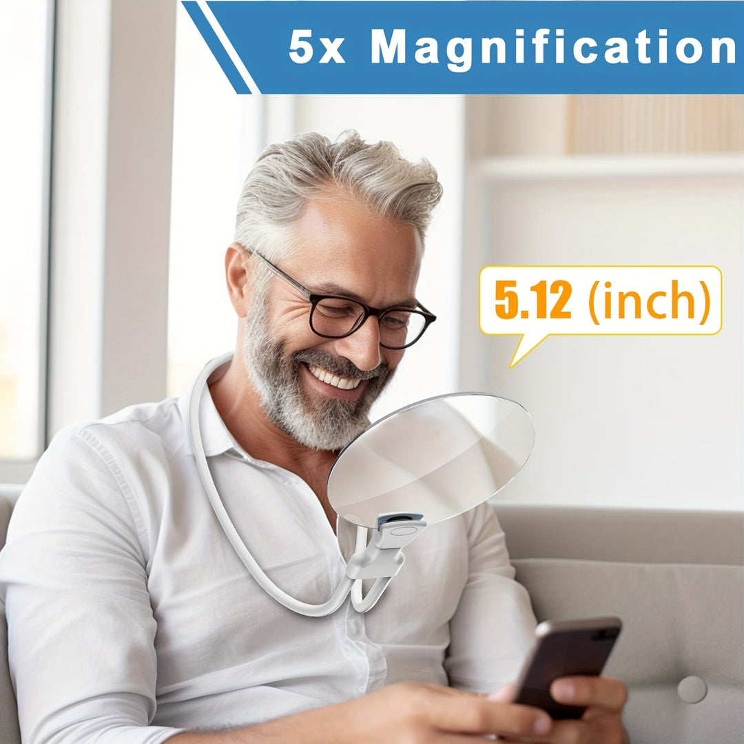 Niki | 5X Magnifying Glass Pro – Hands-Free Adjustable Neck Loupe for Seniors and Visually Impaired Individuals – Perfect for Reading, Sewing, Crafts, and Inspection