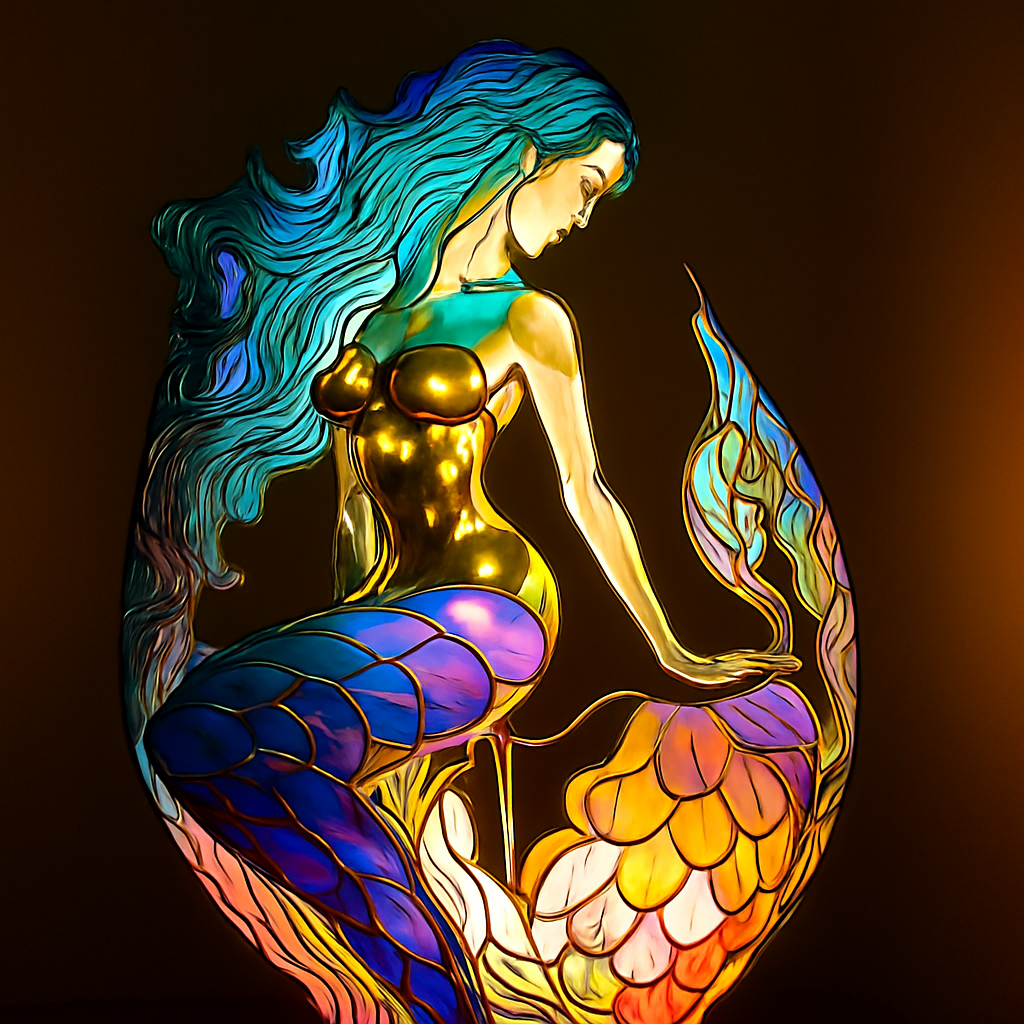 Niki | Animal Head Night Lamp, Stained Glass Style Accent