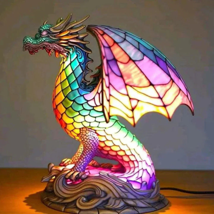Niki | Animal Head Night Lamp, Stained Glass Style Accent