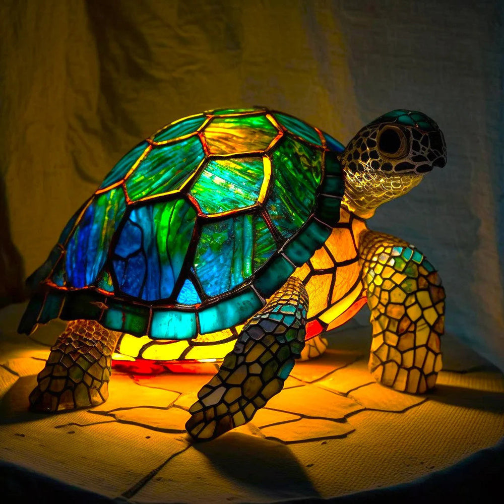 Niki | Animal Head Night Lamp, Stained Glass Style Accent