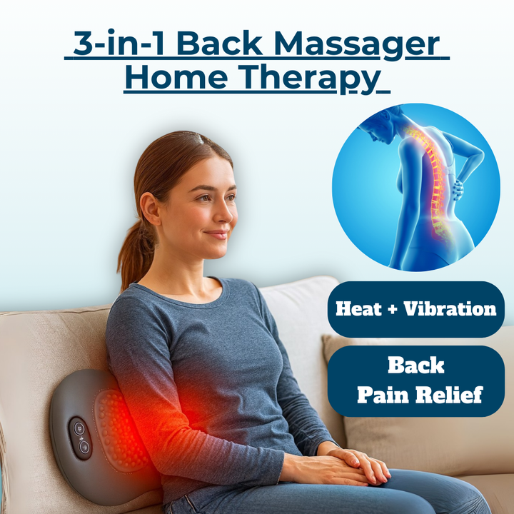 Niki | Back Pain Massagers with Heat &amp; Vibration, Back Support for Sciatica Relief, Lumbar Pain &amp; Posture Correction – 3-in-1 Home Therapy