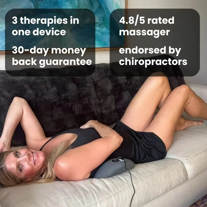 Niki | Back Pain Massagers with Heat &amp; Vibration, Back Support for Sciatica Relief, Lumbar Pain &amp; Posture Correction – 3-in-1 Home Therapy