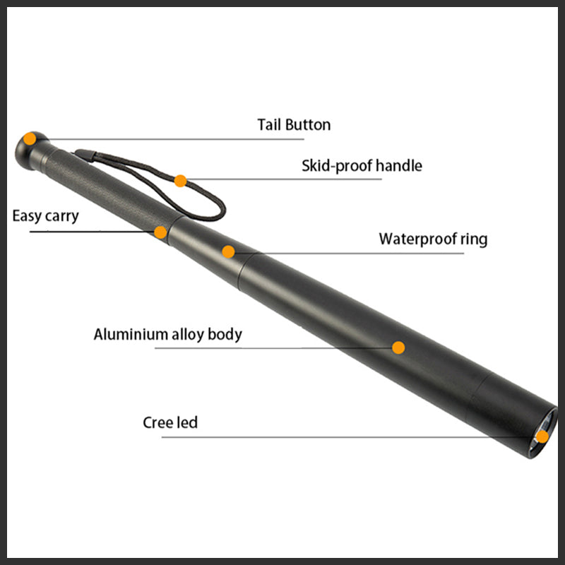 Niki | Baseball Bat Shaped LED Flashlight | Aluminum Alloy, 3 Lighting Modes | Emergency &amp; Utility Use