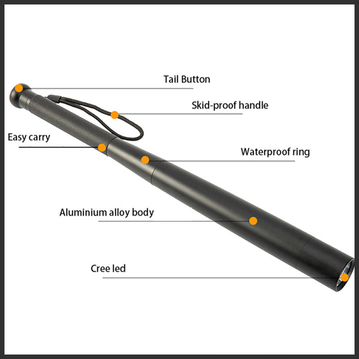 Niki | Baseball Bat Shaped LED Flashlight | Aluminum Alloy, 3 Lighting Modes | Emergency &amp; Utility Use